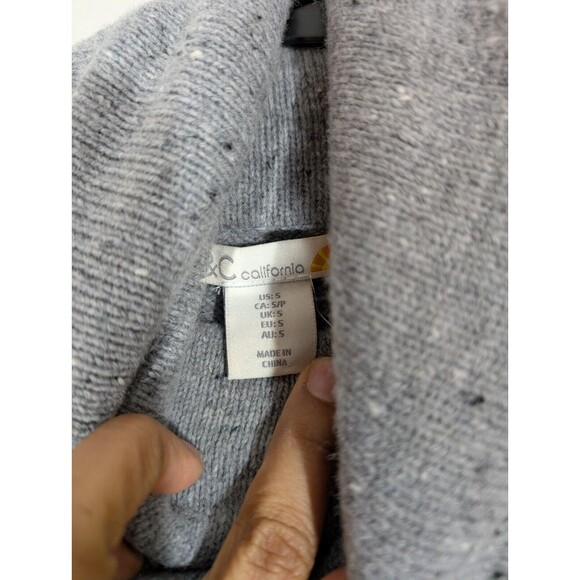 C&C California Top Women Sz S Gray Wool Blend Turtleneck Sweater - Picture 7 of 9